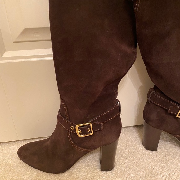 COACH Womens Dark Brown suede boots size 7 - Picture 1 of 5